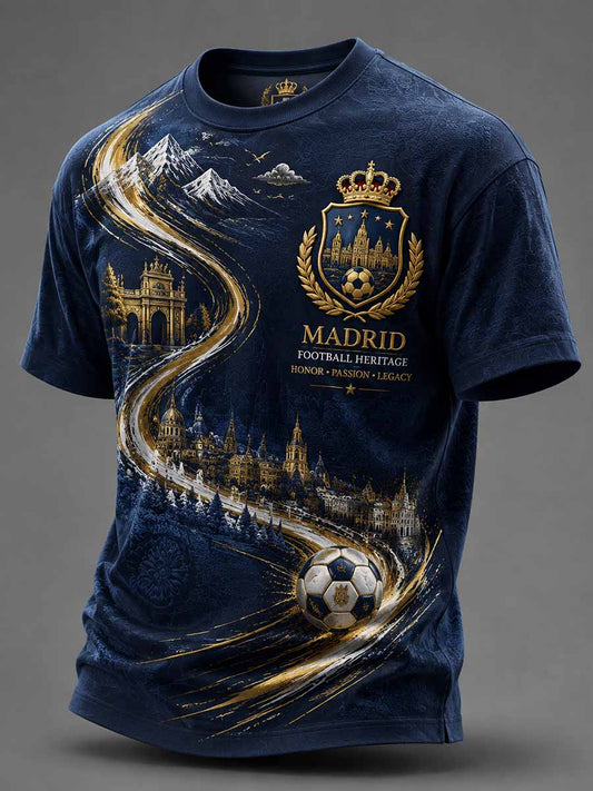 Camiseta masculina de fútbol español con estampado conmemorativo