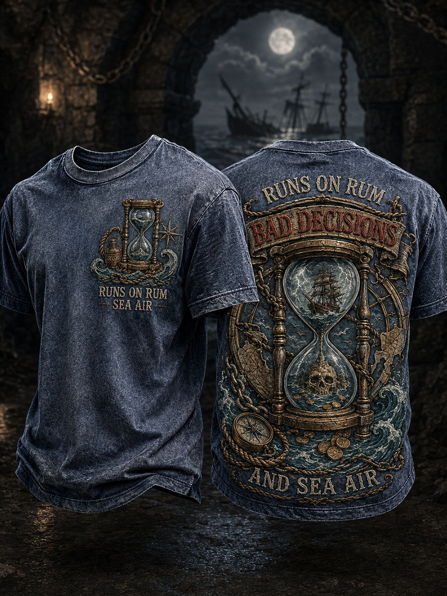 Camisetas de hombre "Runs On Rum Bad Decisions And Sea Air"