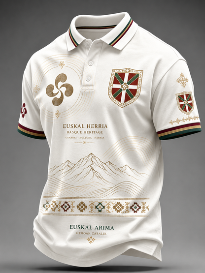 Camisa vasca de manga corta para hombre