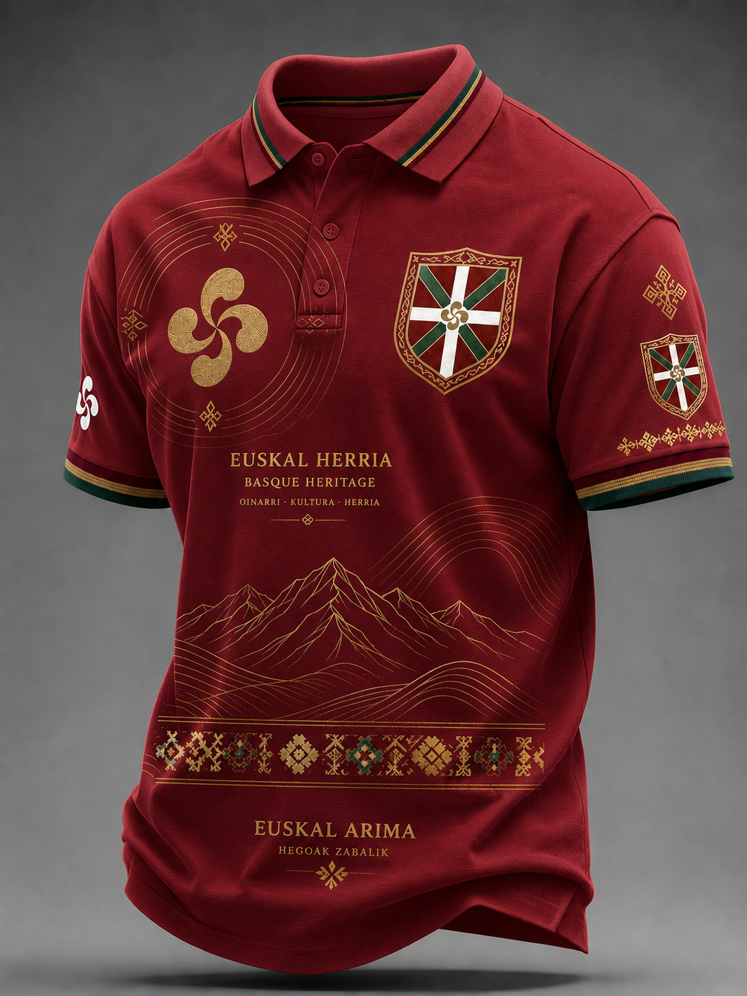 Camisa vasca de manga corta para hombre