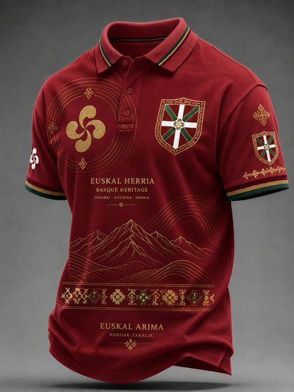 Camisa vasca de manga corta para hombre