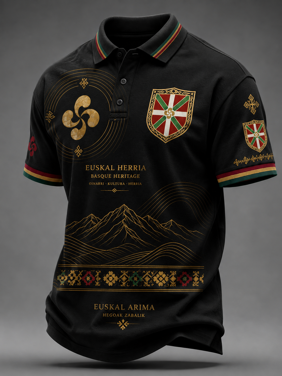 Camisa vasca de manga corta para hombre