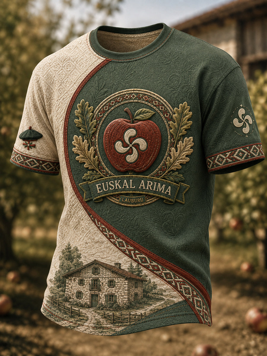 Camiseta de manga corta para hombre, País Vasco, España