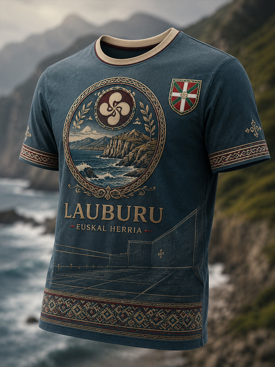Camiseta de manga corta para hombre, País Vasco, España