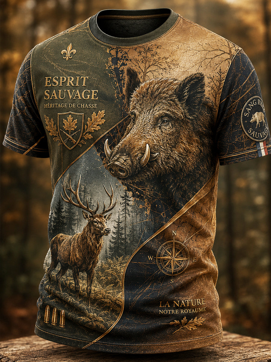 Camiseta de manga corta French Hunting Season para hombre