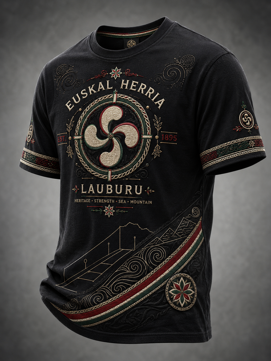 Camiseta vasca de manga corta para hombre