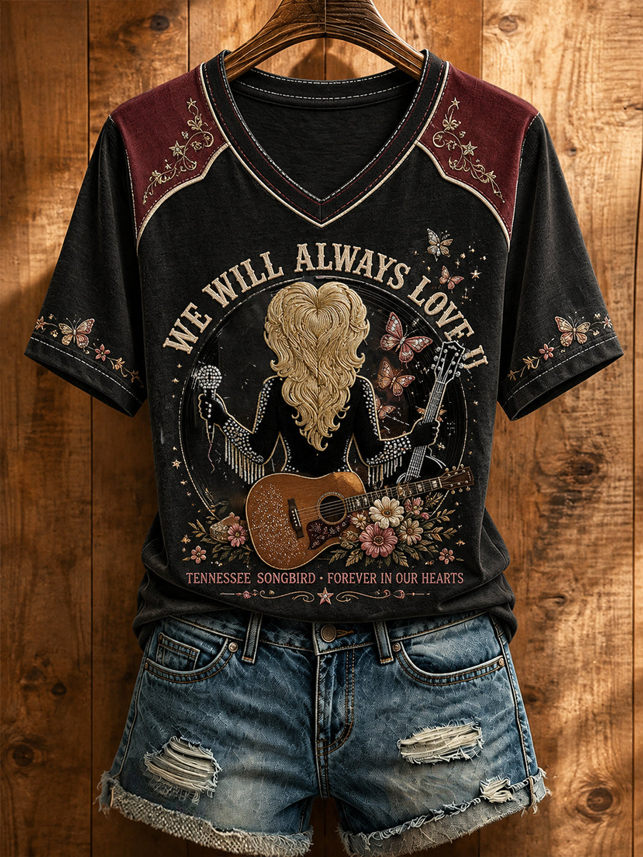 Camiseta estampada para mujer con diseño de amante de la música country y leyenda «Reina del country»