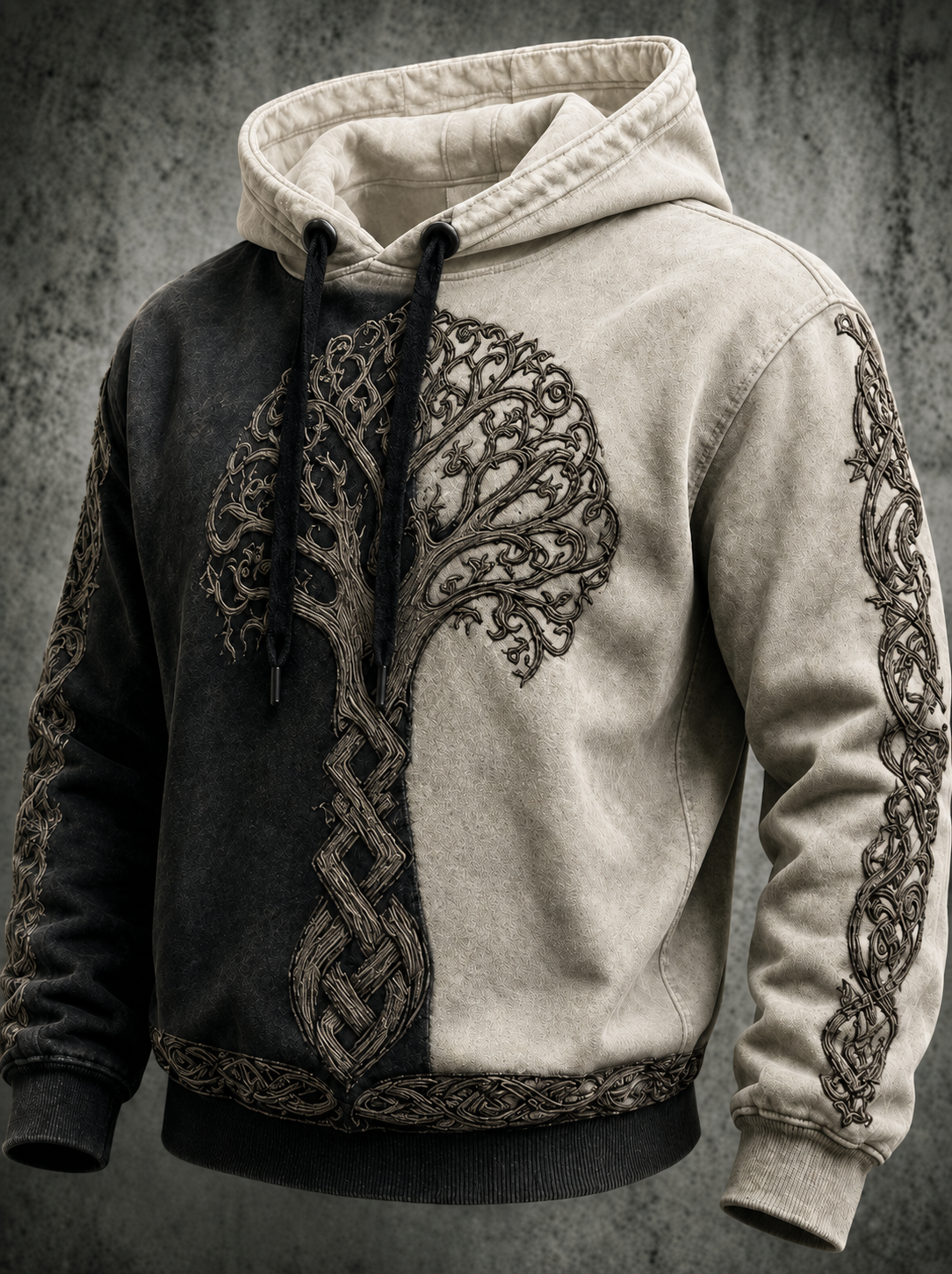 Hombres Retro Viking Oversized Hoodie