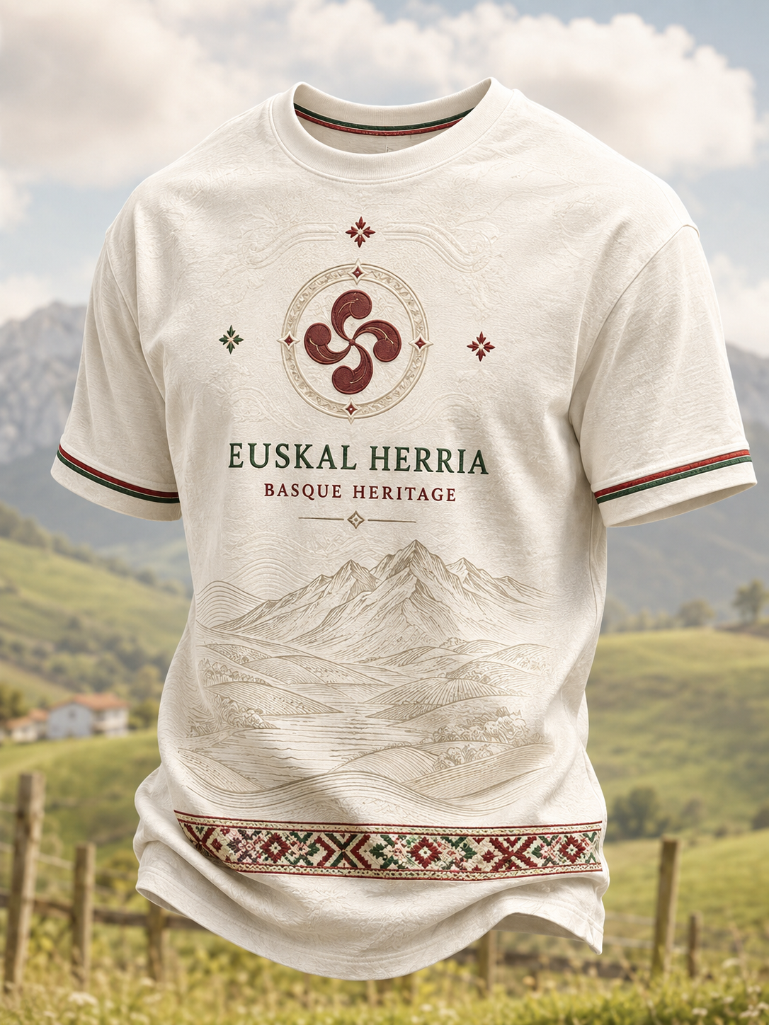 Camiseta de manga corta Basque Art para hombre