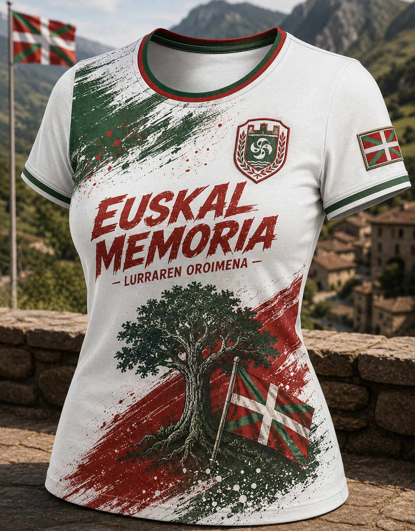 Camiseta de manga corta para mujer vasca española
