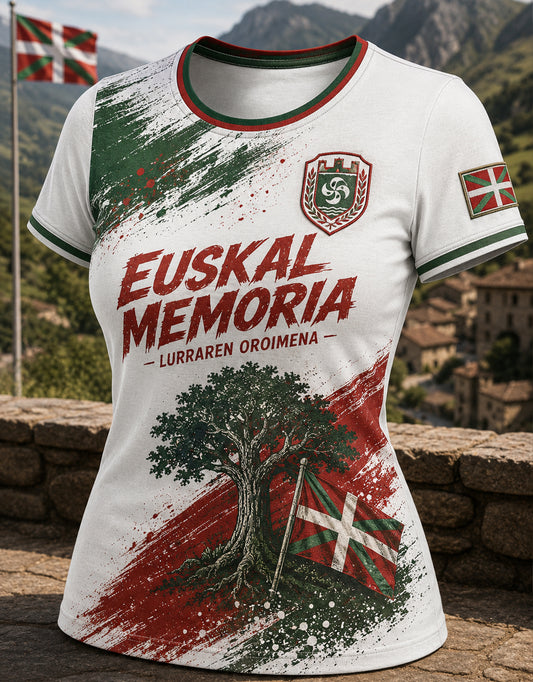 Camiseta de manga corta para mujer vasca española