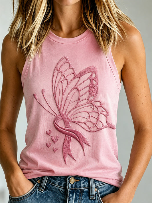 Top con estampado de conciencia del cáncer de mama para mujer