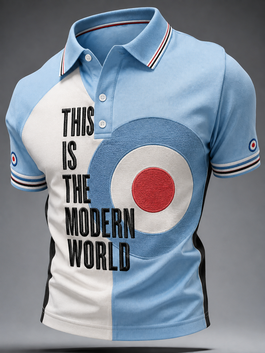 Polo estampado para hombre, cultura mods y amantes de la música británica