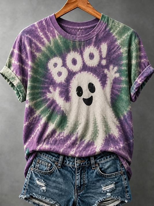 Mujer Halloween Art Print Casual Camiseta