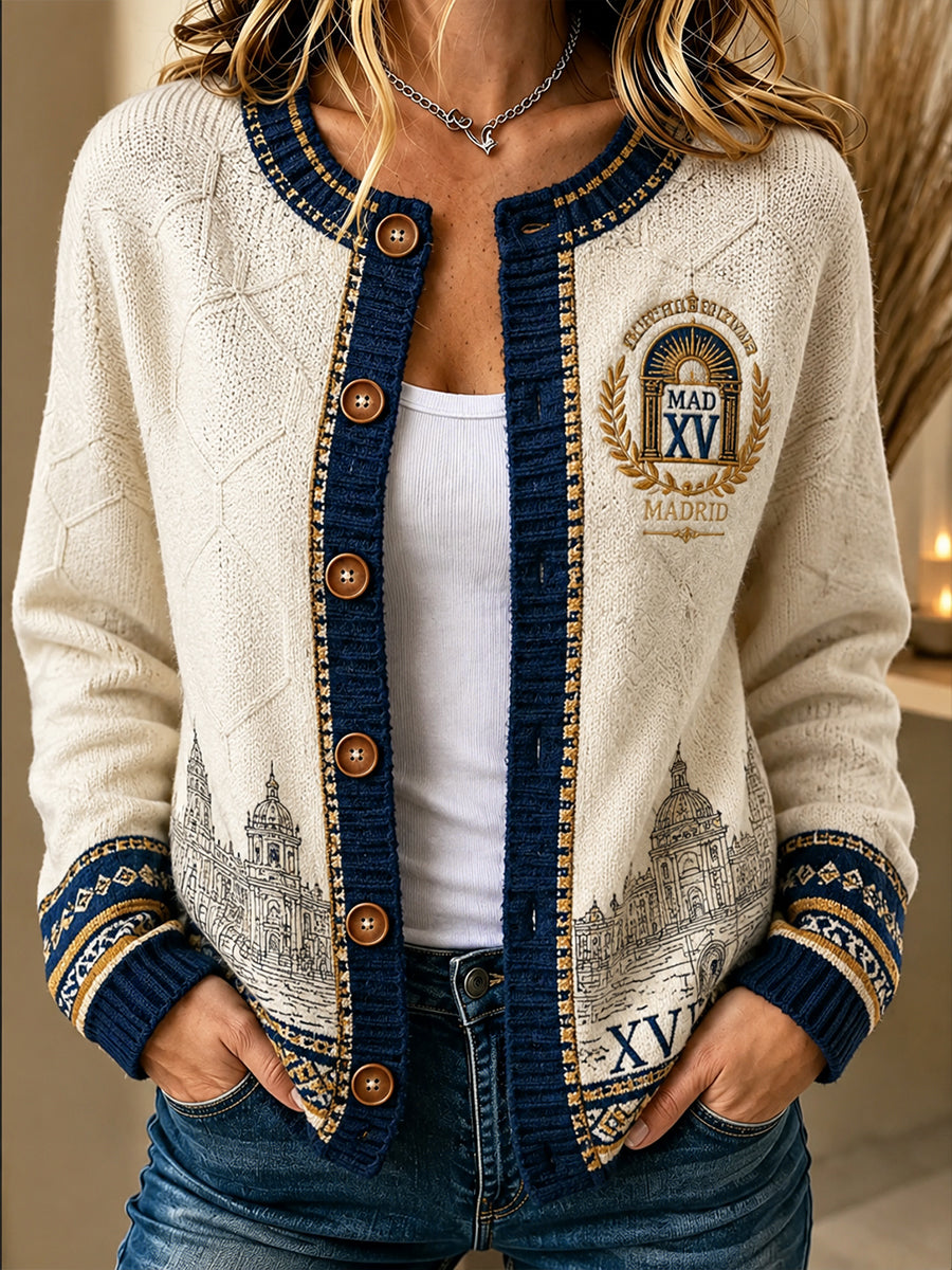 Chaqueta de punto estilo cárdigan Real Madrid para mujer