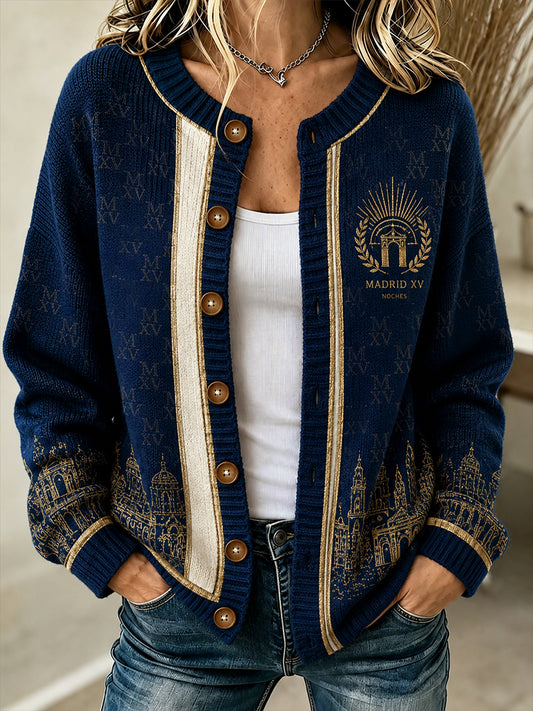 Chaqueta de punto estilo cárdigan para mujer del Real Madrid