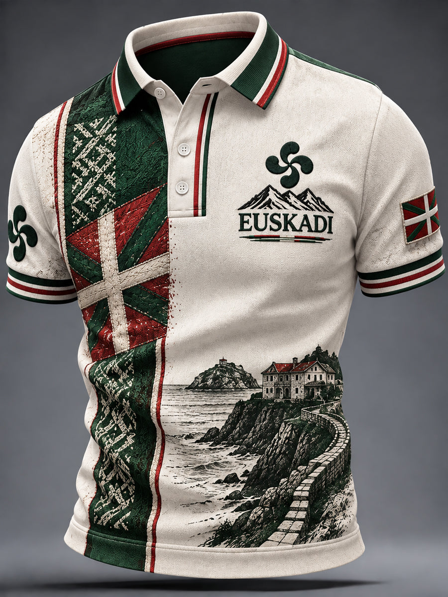Camiseta informal con estampado del País Vasco para hombre