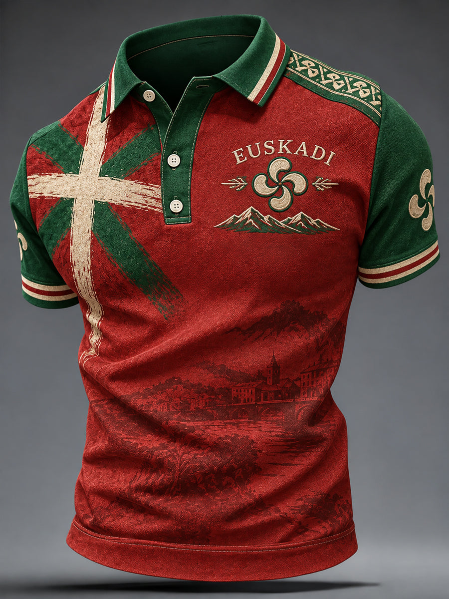 Camiseta informal con estampado del País Vasco para hombre
