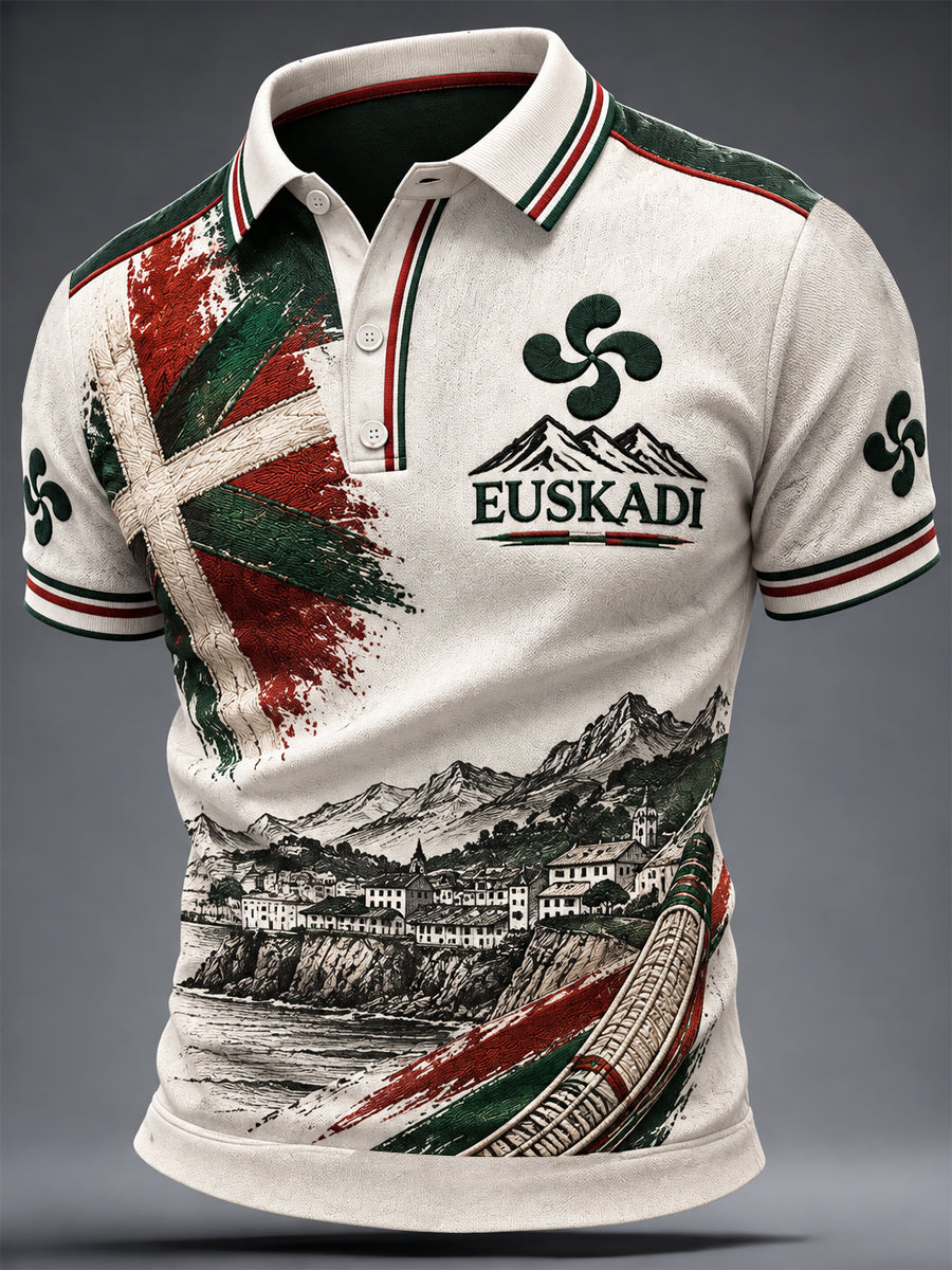 Camiseta informal con estampado del País Vasco para hombre