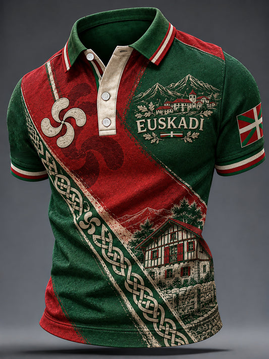 Camiseta informal con estampado del País Vasco para hombre