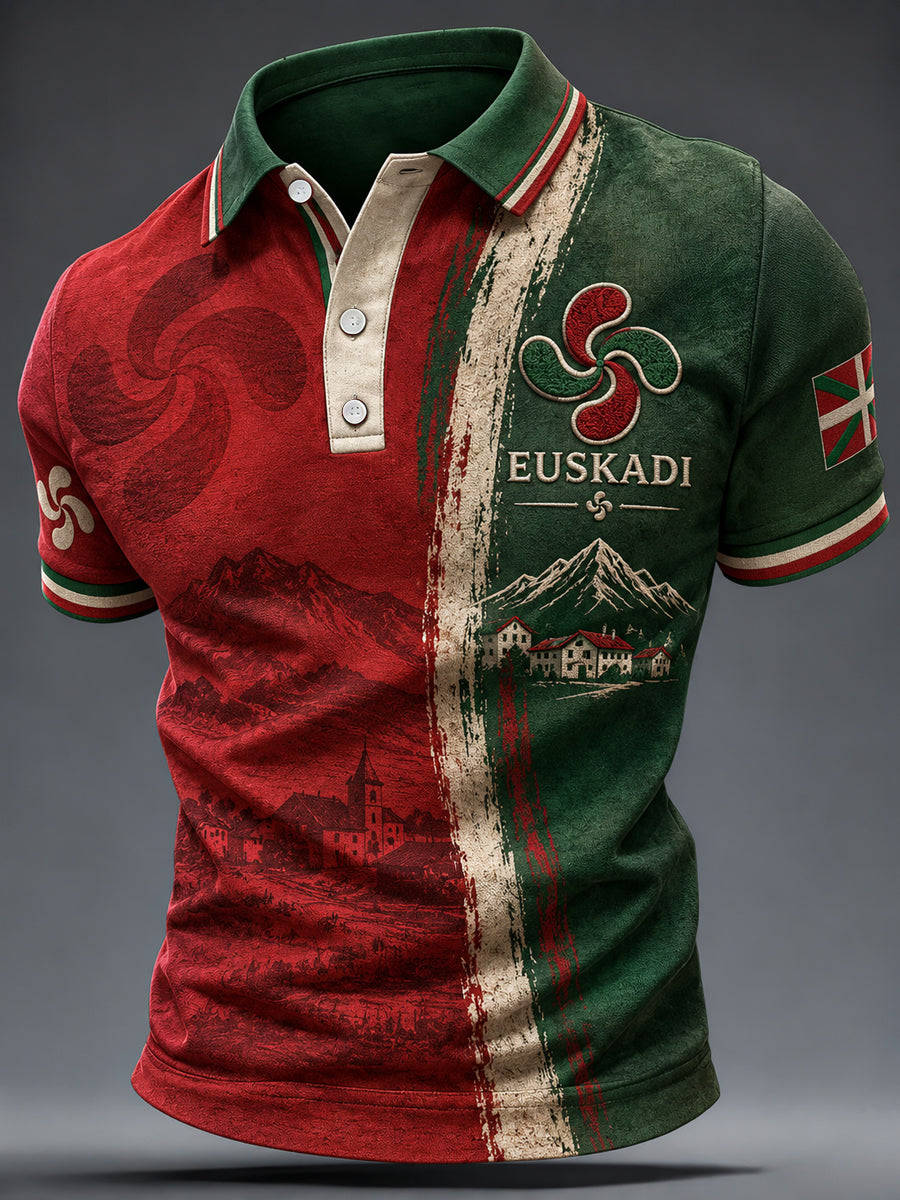 Camiseta informal con estampado del País Vasco para hombre