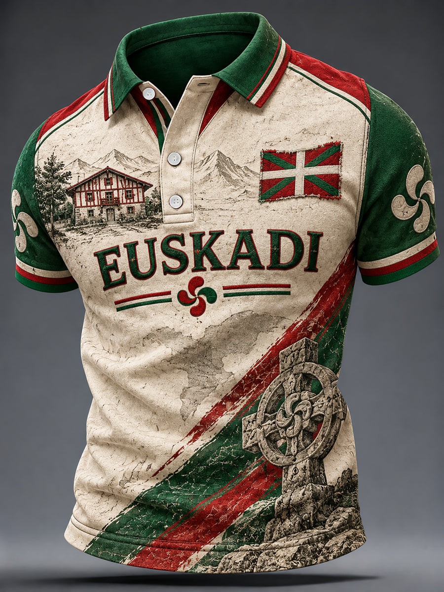 Camiseta informal con estampado del País Vasco para hombre