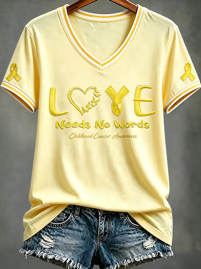 Camiseta impresa de la conciencia del cáncer de la niñez de las mujeres