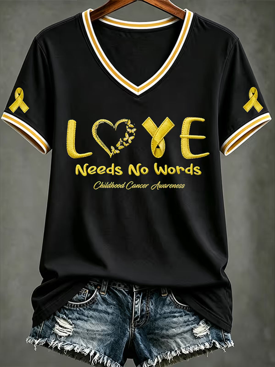 Camiseta impresa de la conciencia del cáncer de la niñez de las mujeres
