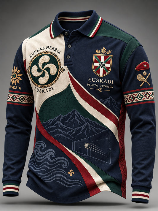 Camisa de manga larga vasca para hombre