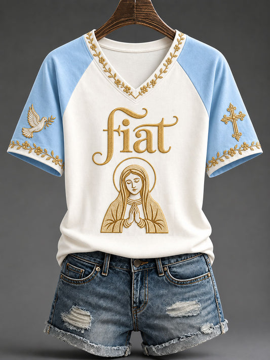 Camiseta para mujer Fe Católica Fiat