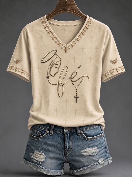 Camiseta Fe Católica para mujer