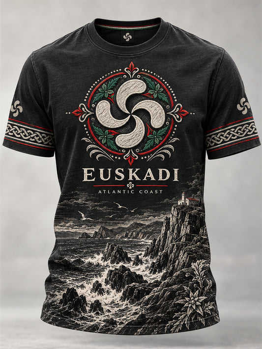 Camiseta vasca de manga corta para hombre