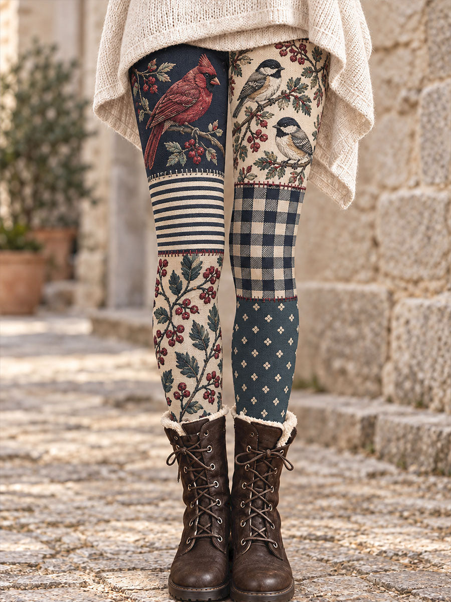 Mallas estampadas con diseño floral y motivos animales para otoño/invierno, para mujer