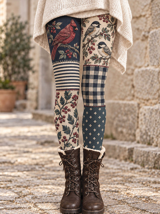 Mallas estampadas con diseño floral y motivos animales para otoño/invierno, para mujer