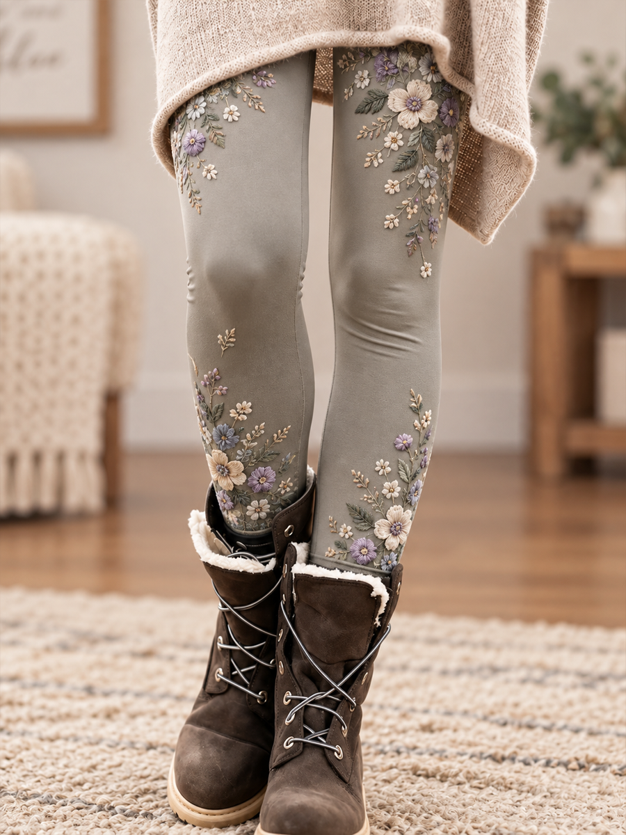 Leggings de terciopelo con estampado de arte de gatos para mujer, colección otoño/invierno