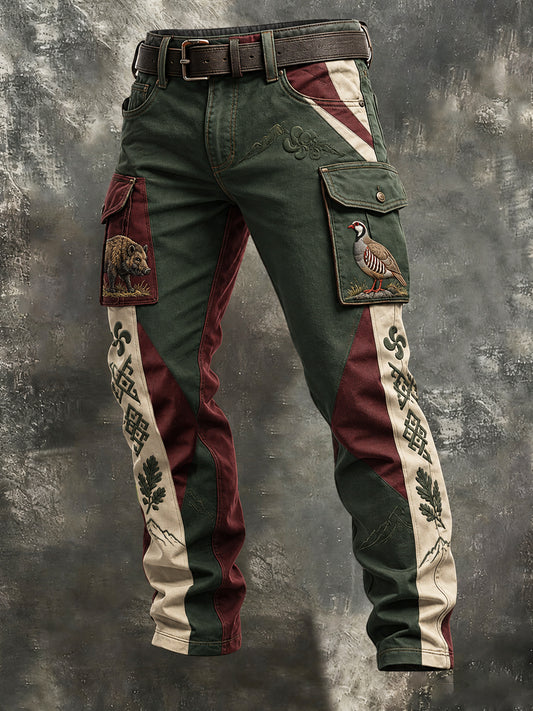 Pantalones de trabajo de inspiración de caza vasca vintage para hombres
