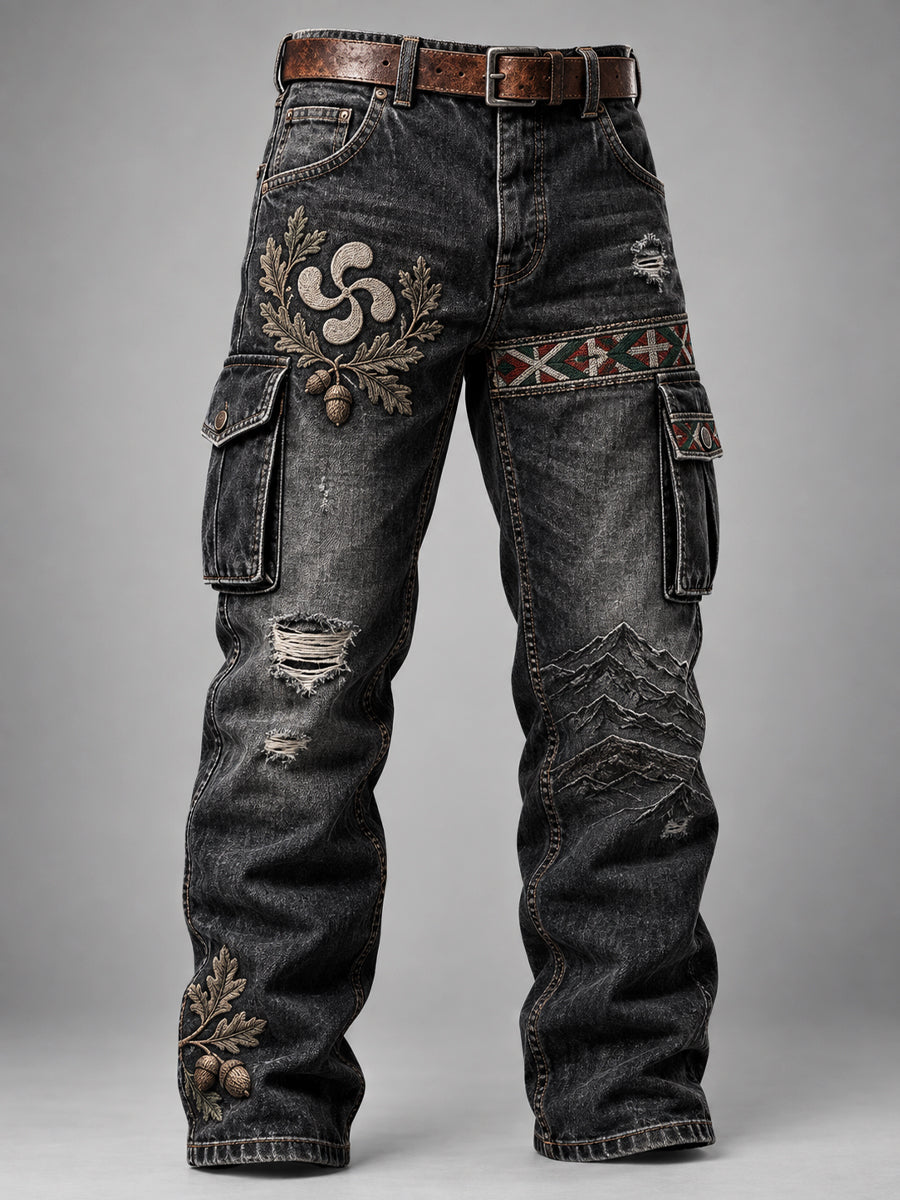 Pantalones de trabajo casuales de estilo vasco retro