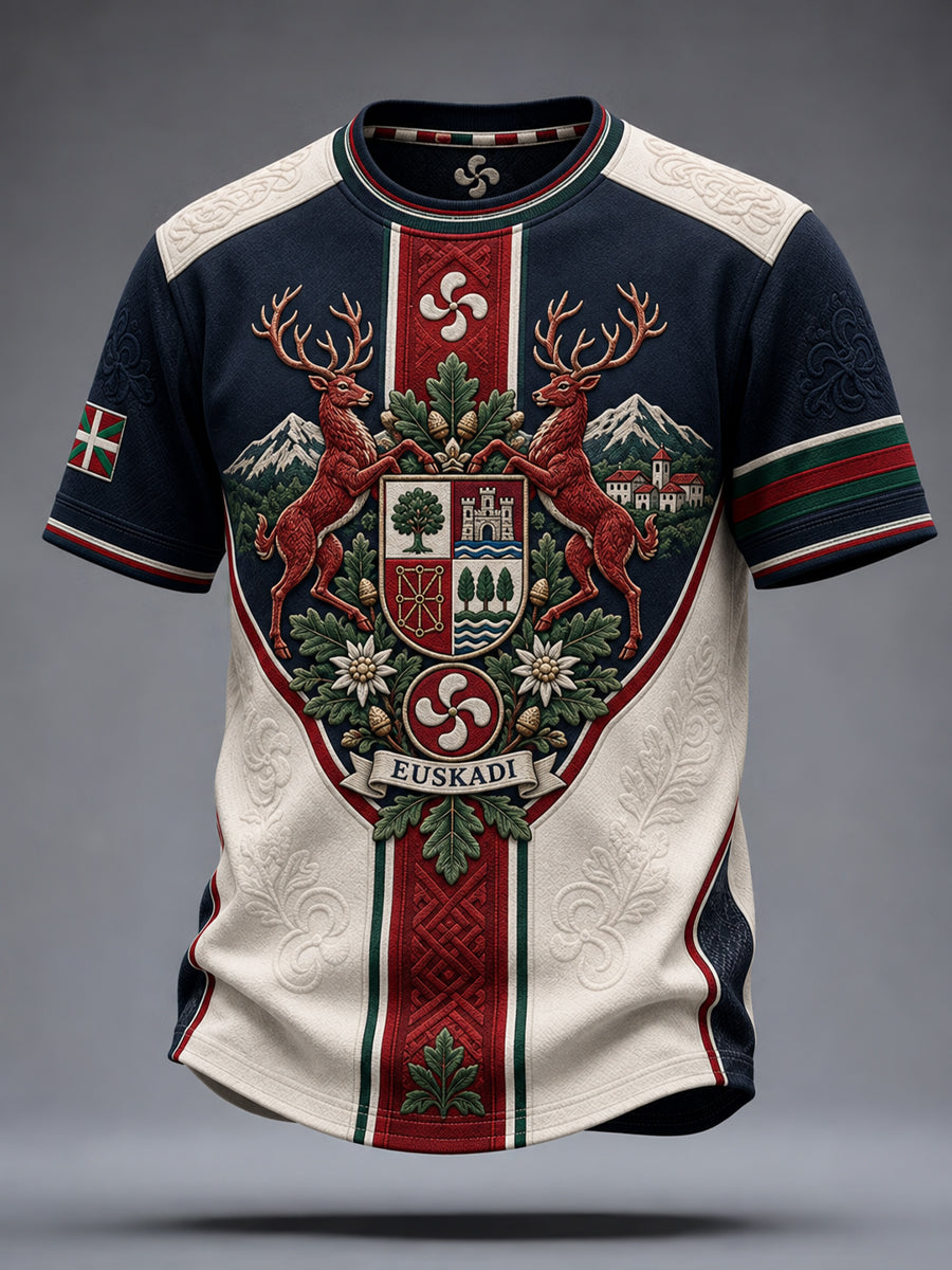 Camiseta con estampado animal vasco retro
