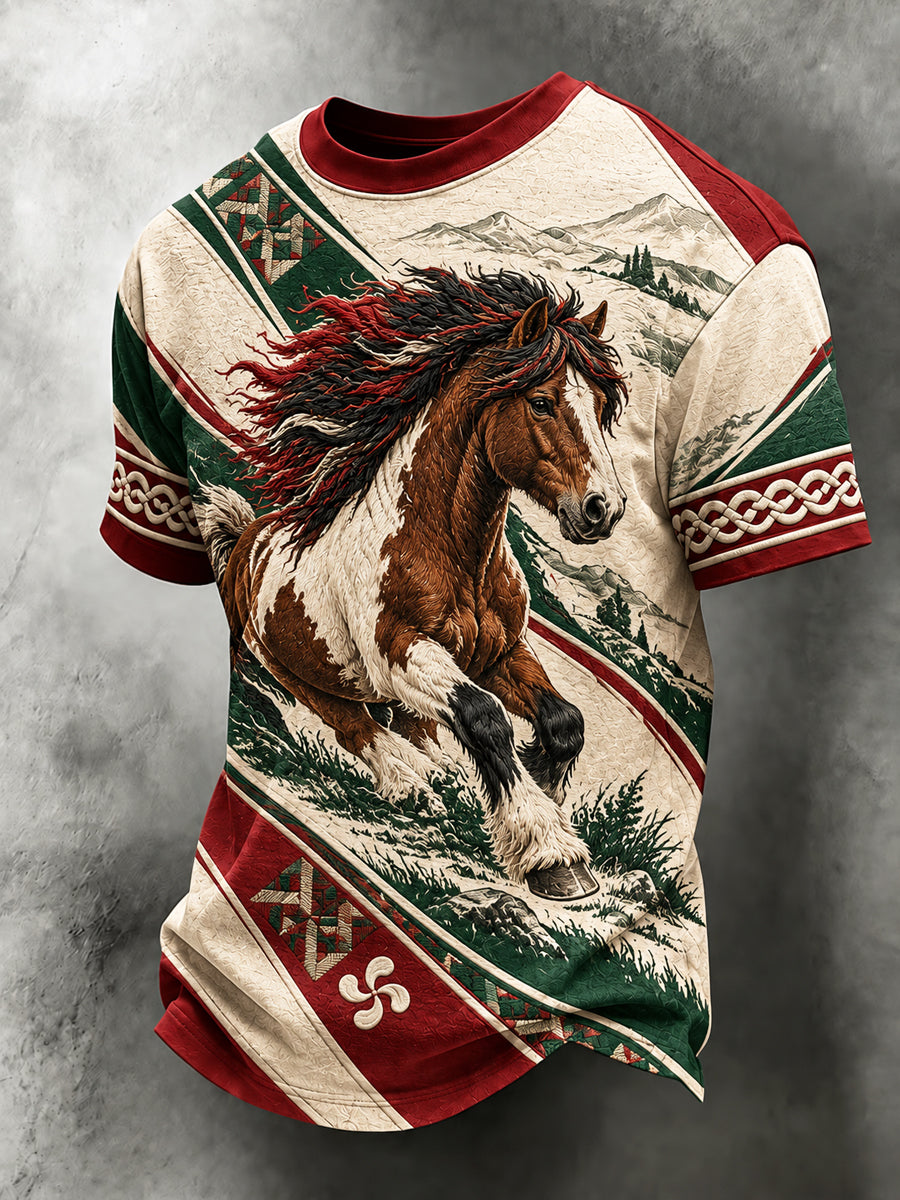 Camiseta Arte animal vasco del caballo del vintage