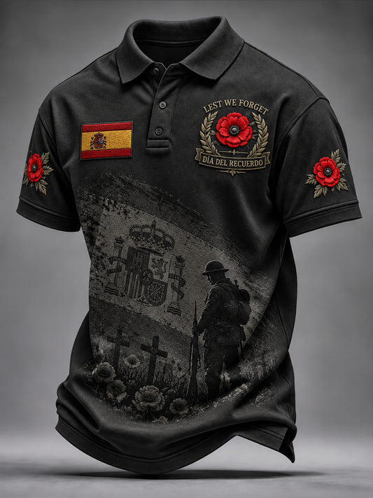 Camisa de manga corta para hombre del Día del Recuerdo de los Veteranos de la Guerra Civil Española