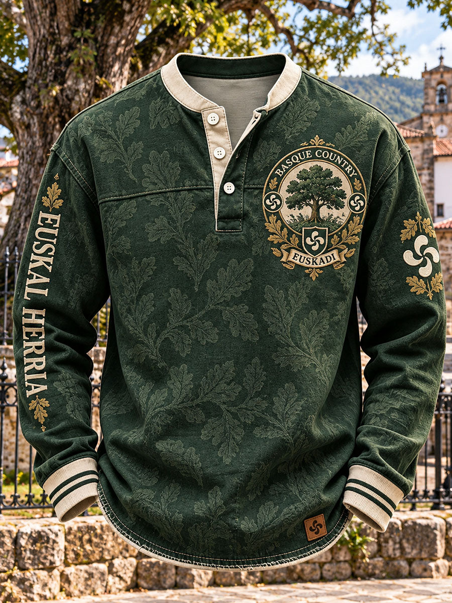 Camisa con estampado de vasco español para hombre