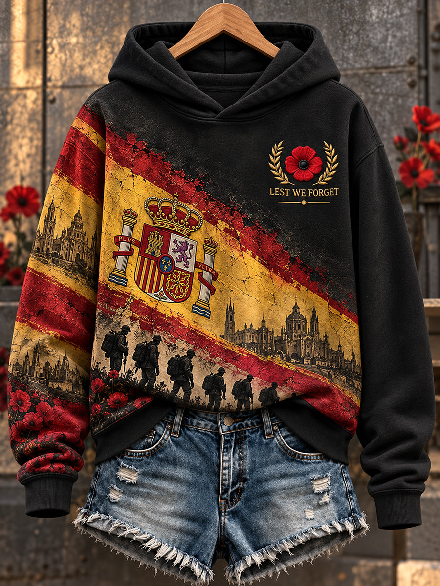 Sudadera de poliéster para mujer del Día del Recuerdo de los Veteranos Españoles