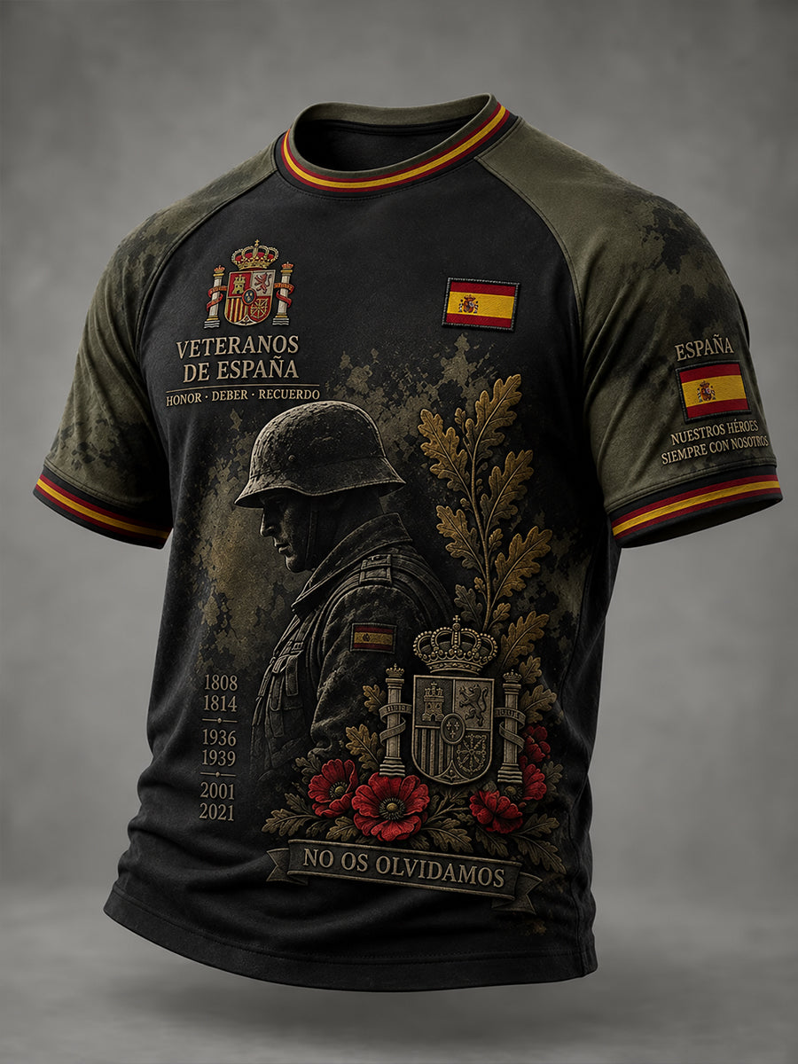 Camiseta de manga corta conmemorativa para veteranos de la Guerra Civil Española