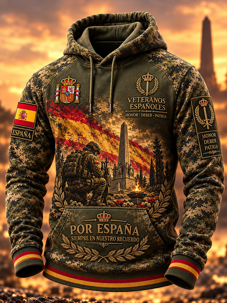Sudadera oversize de hombros caídos con bolsillos, Día del Recuerdo de los Veteranos Españoles de la Guerra Civil para hombre