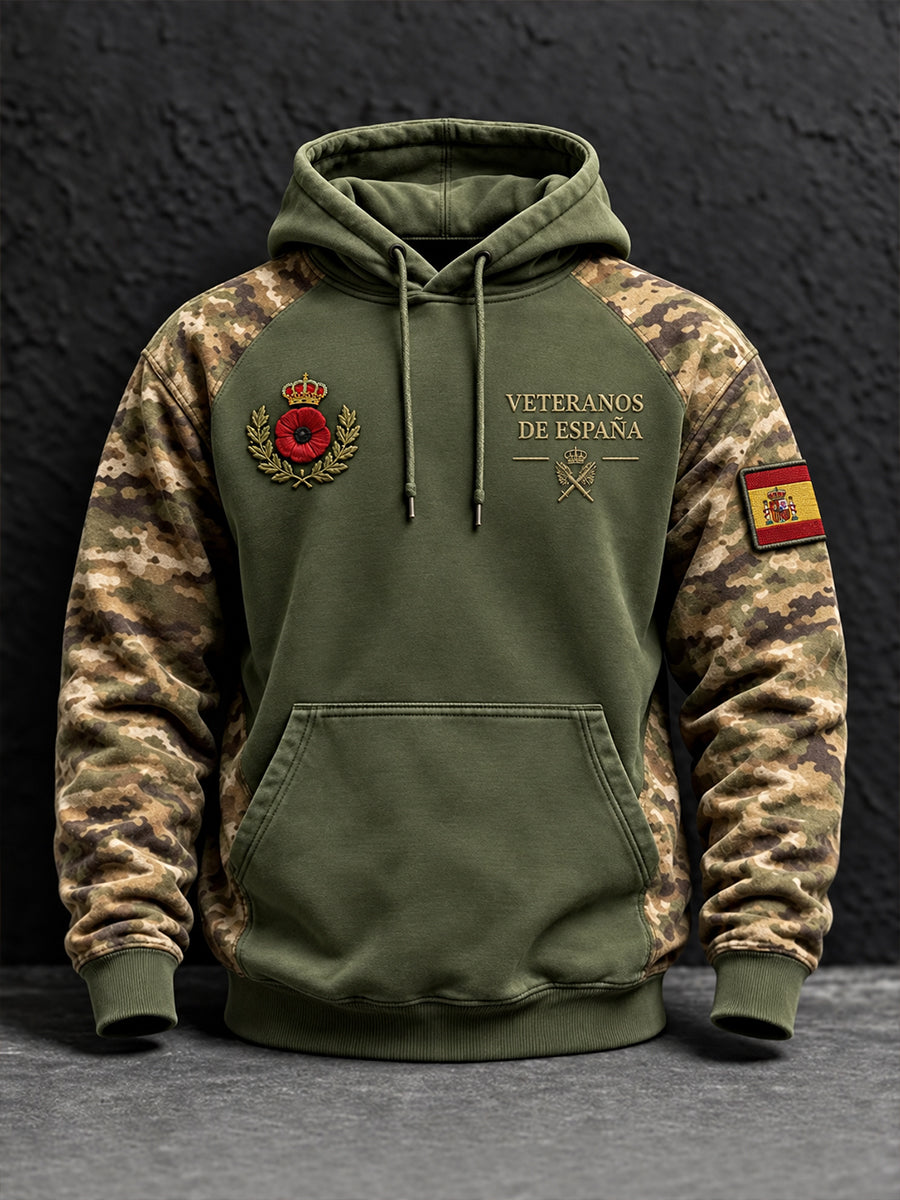 Sudadera oversize de hombros caídos con bolsillos, Día del Recuerdo de los Veteranos Españoles de la Guerra Civil para hombre