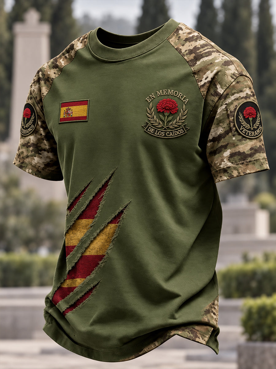 Camiseta de manga corta para hombre del Día del Recuerdo de los Veteranos de la Guerra Civil Española