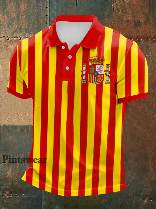 Top de manga corta estampado España para hombre como imagen / S
