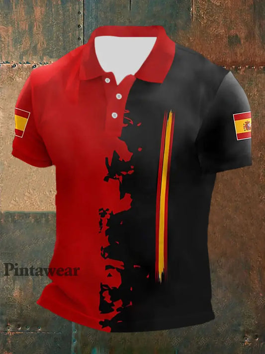 Top de manga corta estampado España para hombre como imagen / S