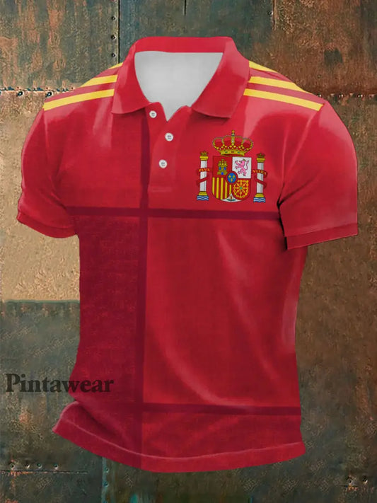 Top de manga corta estampado España para hombre como imagen / S