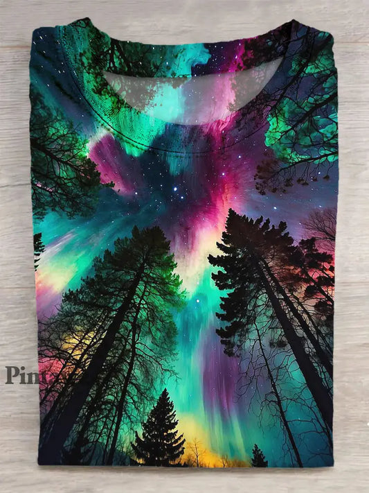 Unisex color impreso vintage moda suelta camiseta de manga corta colorido / S